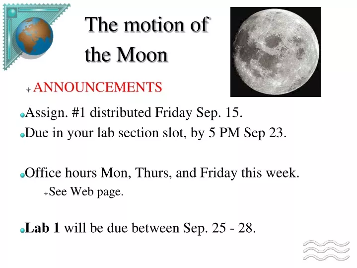 the motion of the moon