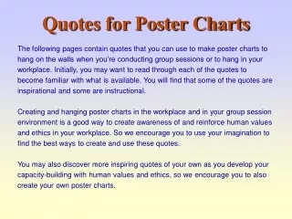 Quotes for Poster Charts