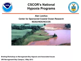 Alan Lewitus Center for Sponsored Coastal Ocean Research NOAA/NOS/NCCOS