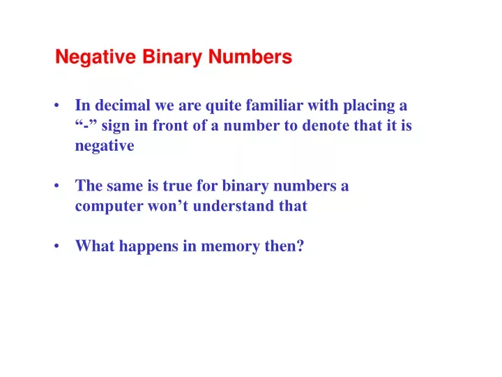 negative binary numbers