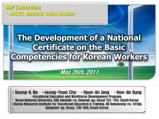 The Development of a National Certificate on the Basic Competencies for Korean Workers