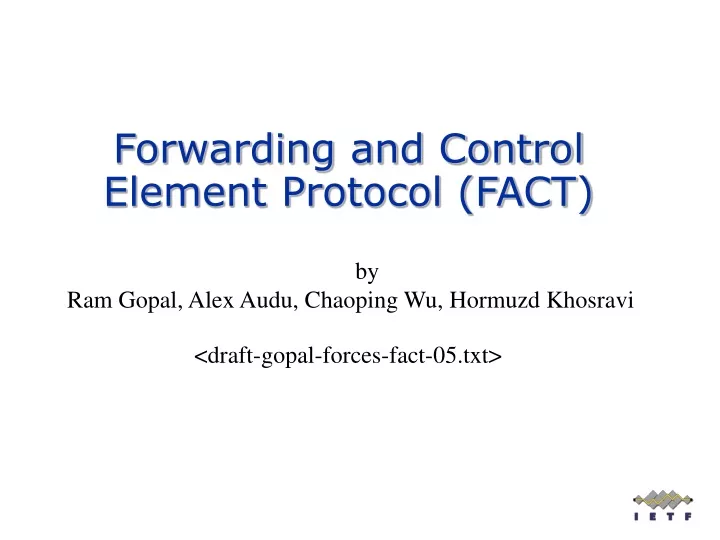 forwarding and control element protocol fact