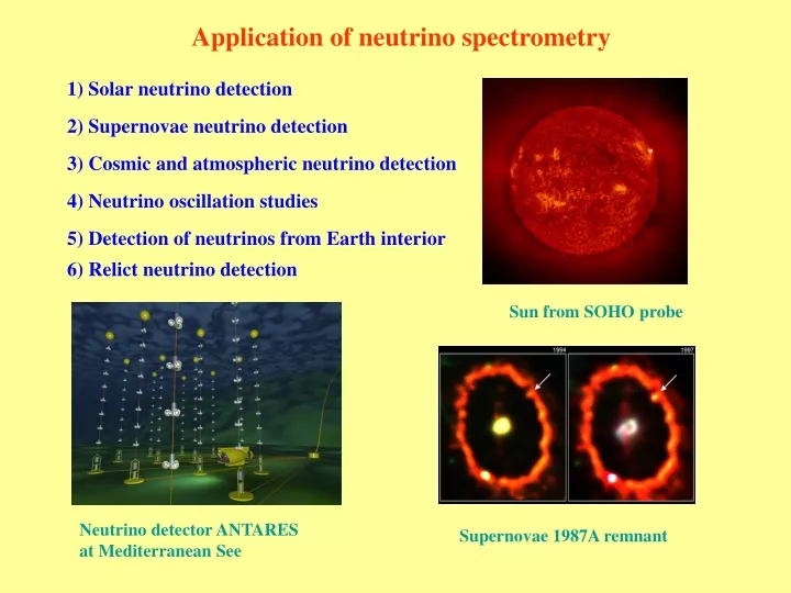 application of neutrino spectrometry
