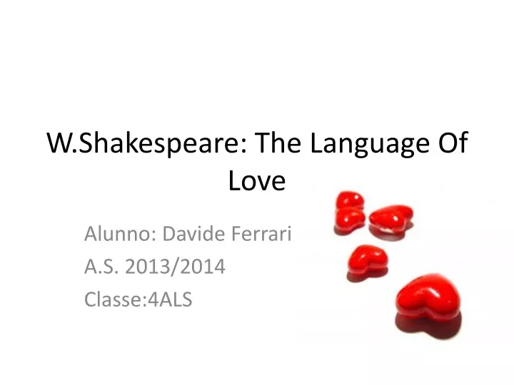 w shakespeare the language of love