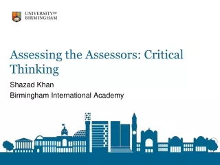 Assessing the Assessors: Critical Thinking