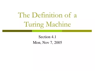 The Definition of a Turing Machine