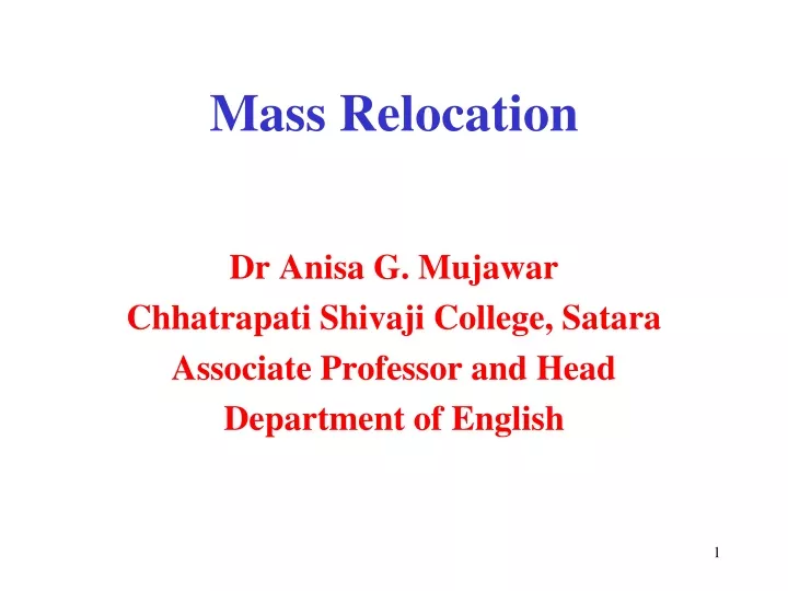 mass relocation