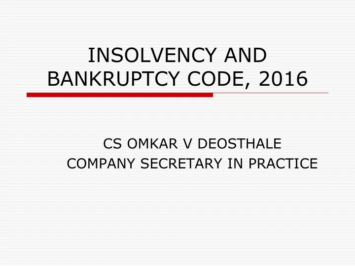 insolvency and bankruptcy code 2016