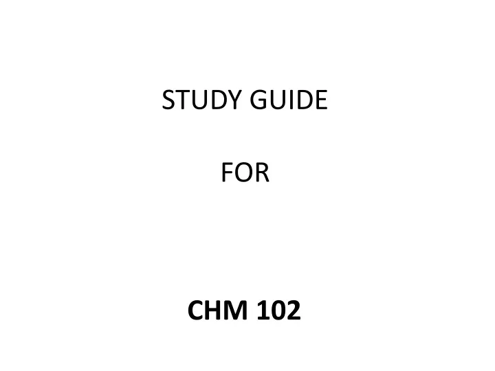 study guide for