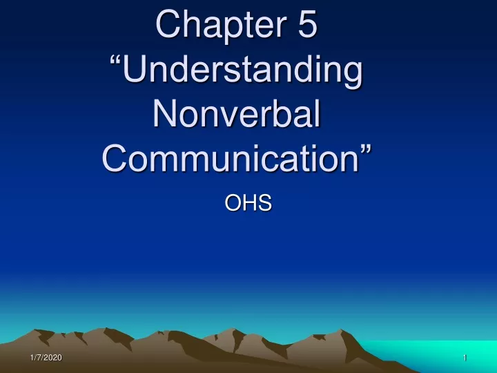 chapter 5 understanding nonverbal communication