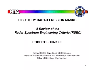 U.S. STUDY RADAR EMISSION MASKS A Review of the  Radar Spectrum Engineering Criteria (RSEC)
