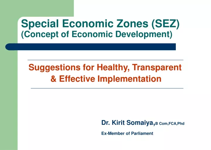 special economic zones sez concept of economic development