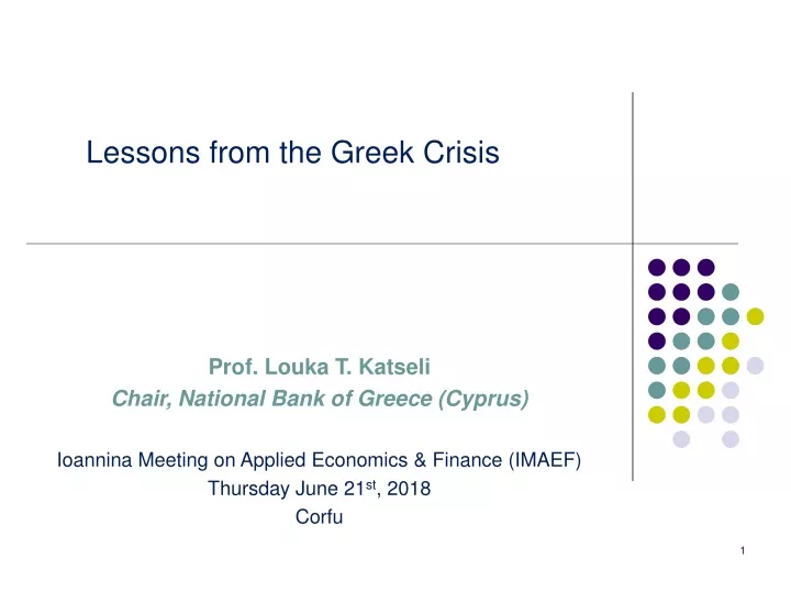 lessons from the greek crisis