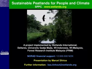 Sustainable Peatlands for People and Climate SPPC wetlands