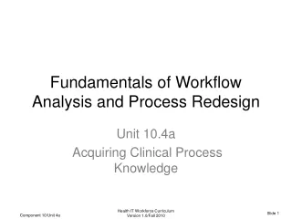 Fundamentals of Workflow Analysis and Process Redesign