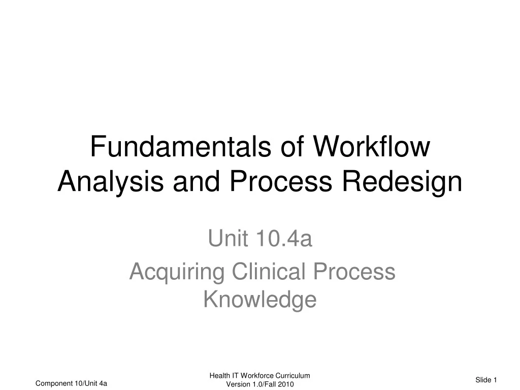 PPT - Fundamentals of Workflow Analysis and Process Redesign PowerPoint ...