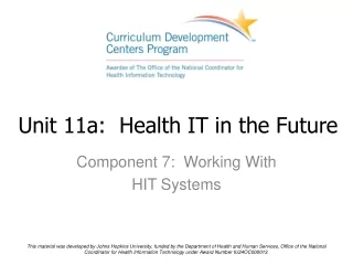 Unit 11a:  Health IT in the Future