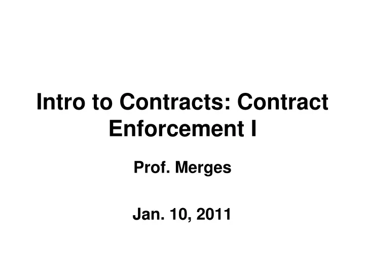 intro to contracts contract enforcement i
