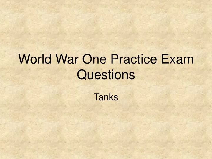 world war one practice exam questions