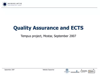 Quality Assurance and ECTS