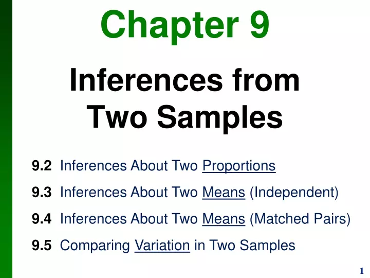 chapter 9 inferences from two samples