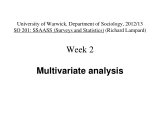 Multivariate analysis