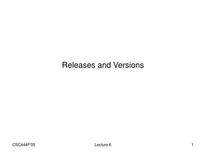 releases and versions