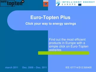 Euro-Topten Plus Click your way to energy savings