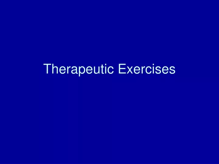 therapeutic exercises