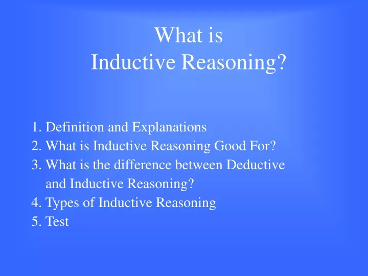 what is inductive reasoning