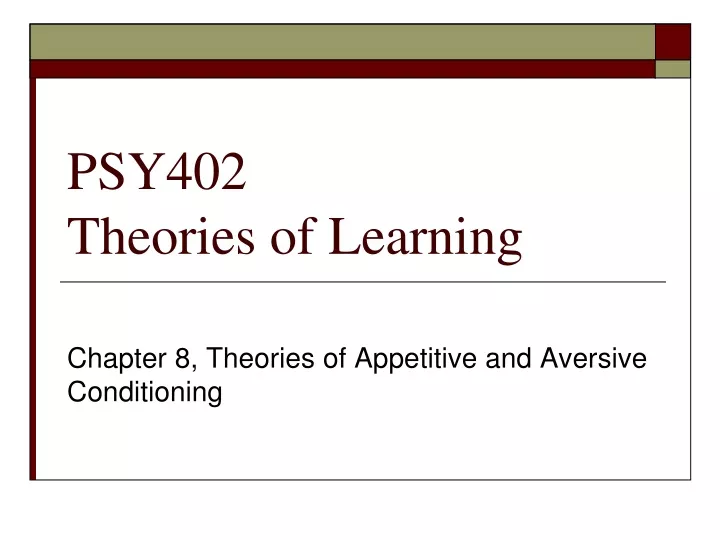 psy402 theories of learning