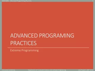 Advanced Programing practices