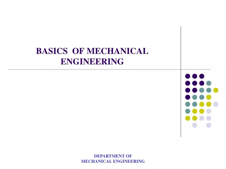 basics of mechanical engineering