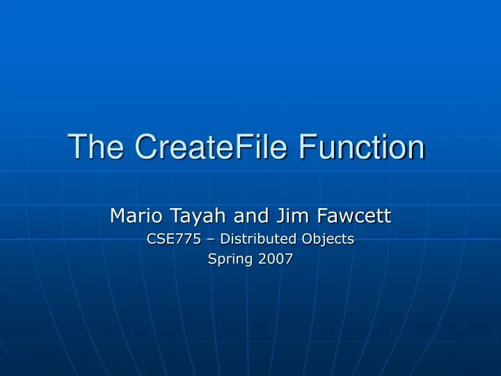 the createfile function