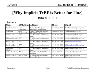 [Why Implicit TxBF is Better for 11ac]