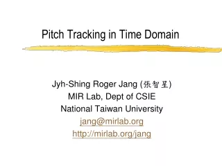 Pitch Tracking in Time Domain