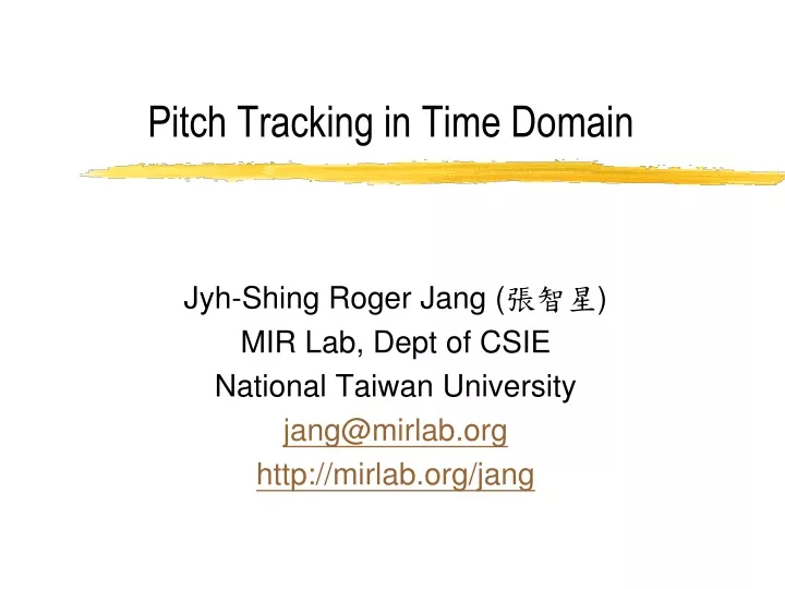 pitch tracking in time domain