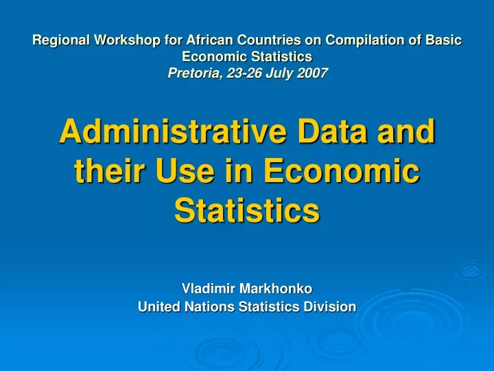 vladimir markhonko united nations statistics division