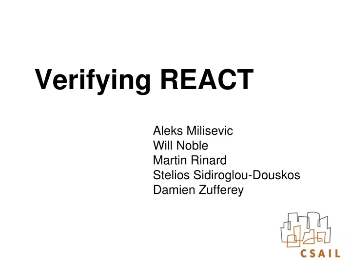 verifying react