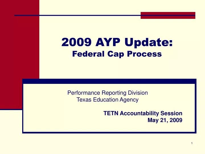 2009 ayp update federal cap process