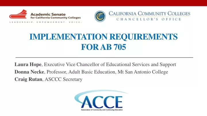 implementation requirements for ab 705
