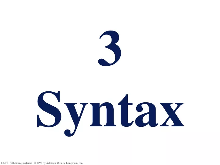 3 syntax