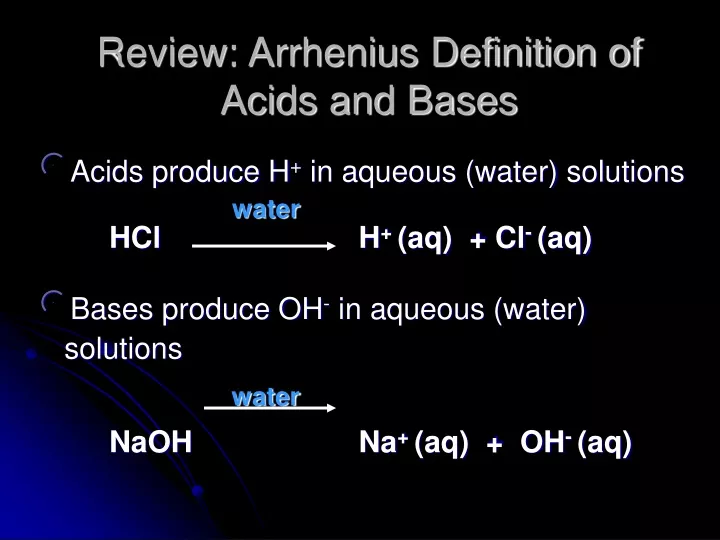 review arrhenius definition of acids and bases