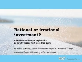 Rational or irrational investment?