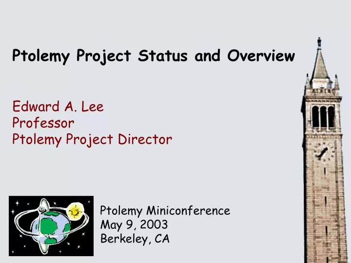 ptolemy project status and overview