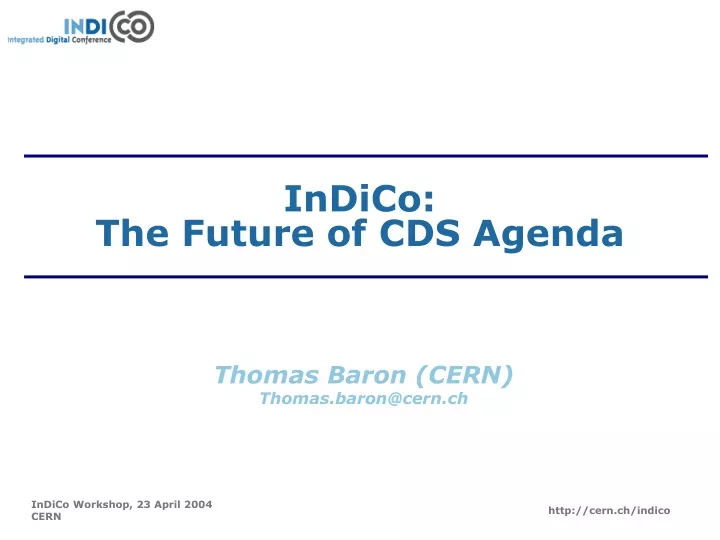 indico the future of cds agenda