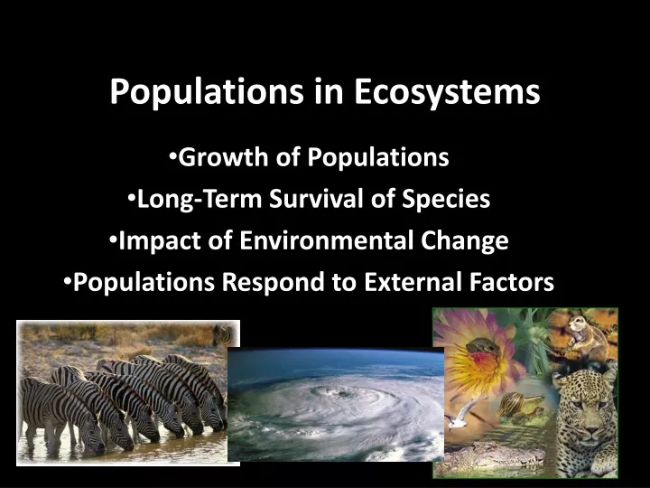 populations in ecosystems