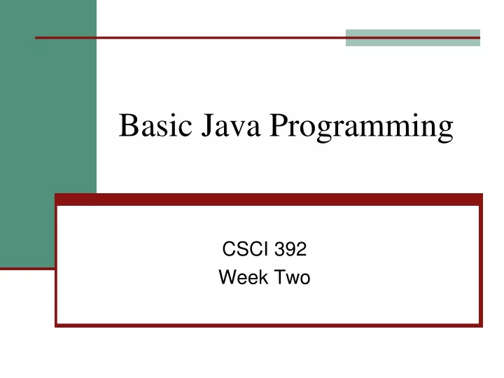 basic java programming