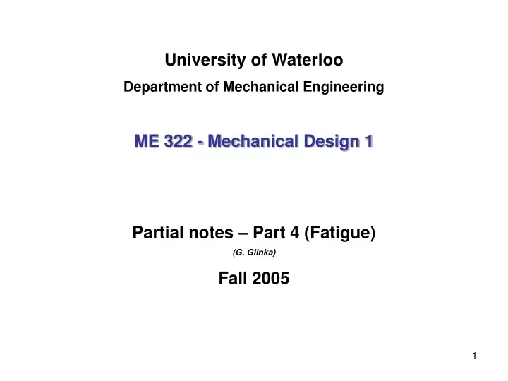 university of waterloo department of mechanical