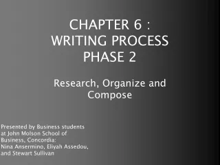 CHAPTER 6 : WRITING PROCESS PHASE 2